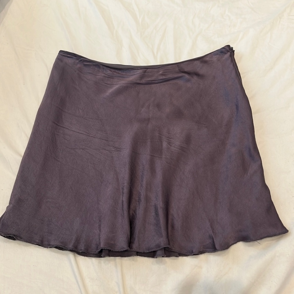 Socialite purplish grayish mini silk skirt (FITS MORE MEDIUM)